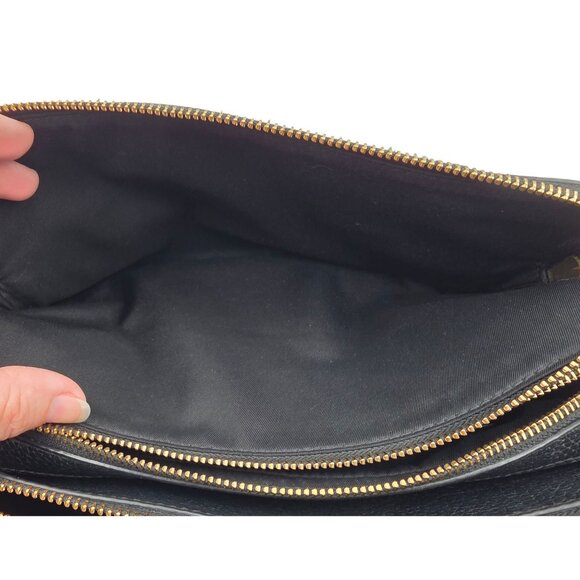 Tory Burch Georgia Pebbled Leather Double Zip Satchel / Handbag - Picture 10 of 14